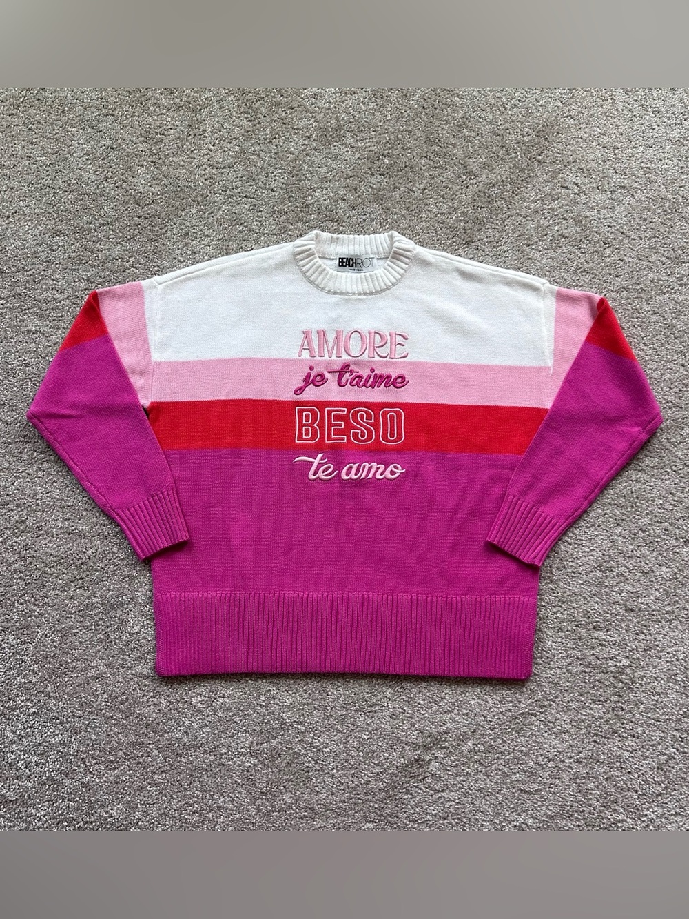 Anthropologie Beach Riot Callie Love Pink Long Sleeve Sweater Size XS NWT - Picture 4 of 10